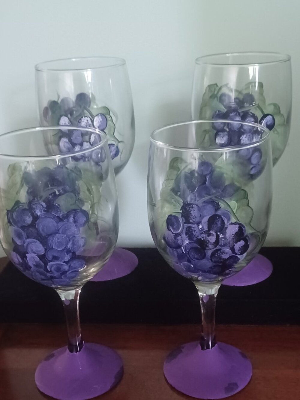 Pair of Hand-Painted Wine Glasses (or all 4) - Picture 7 of 7